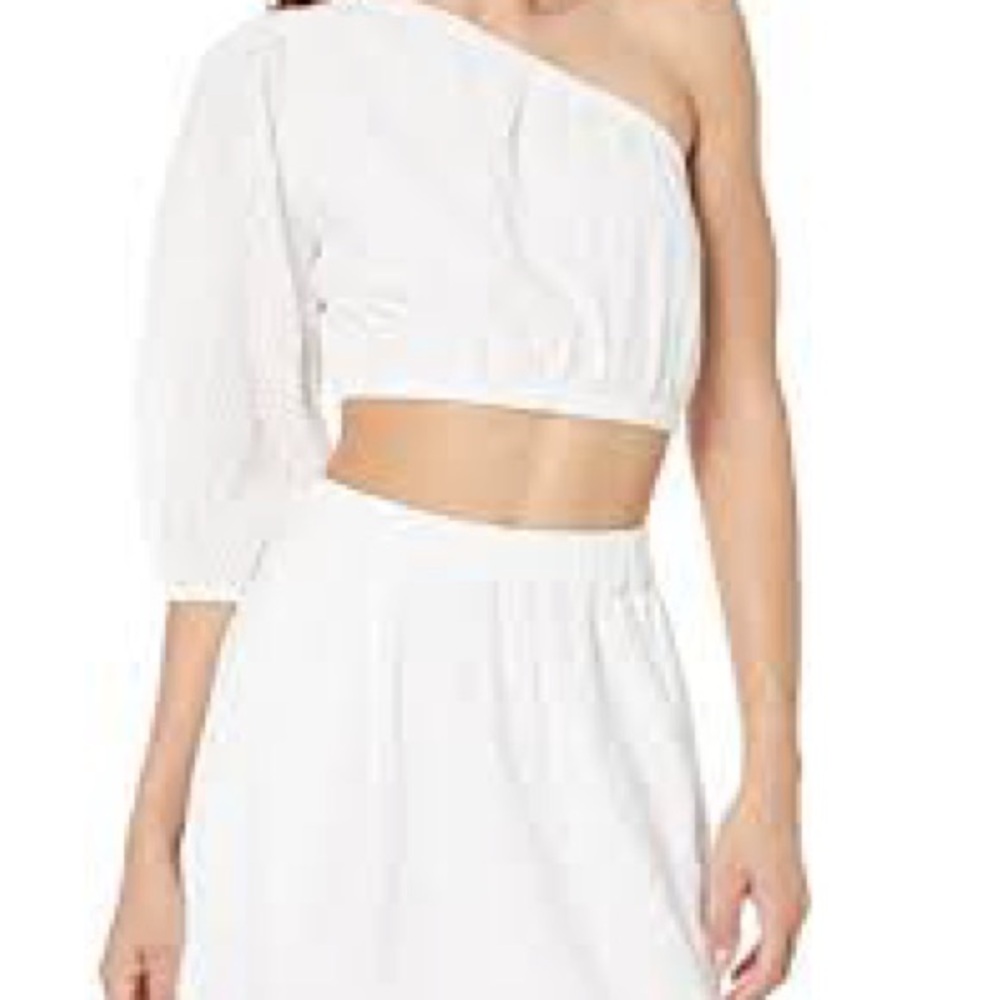 Amazon The Drop Anupa women’s white eyelet crop top skirt set